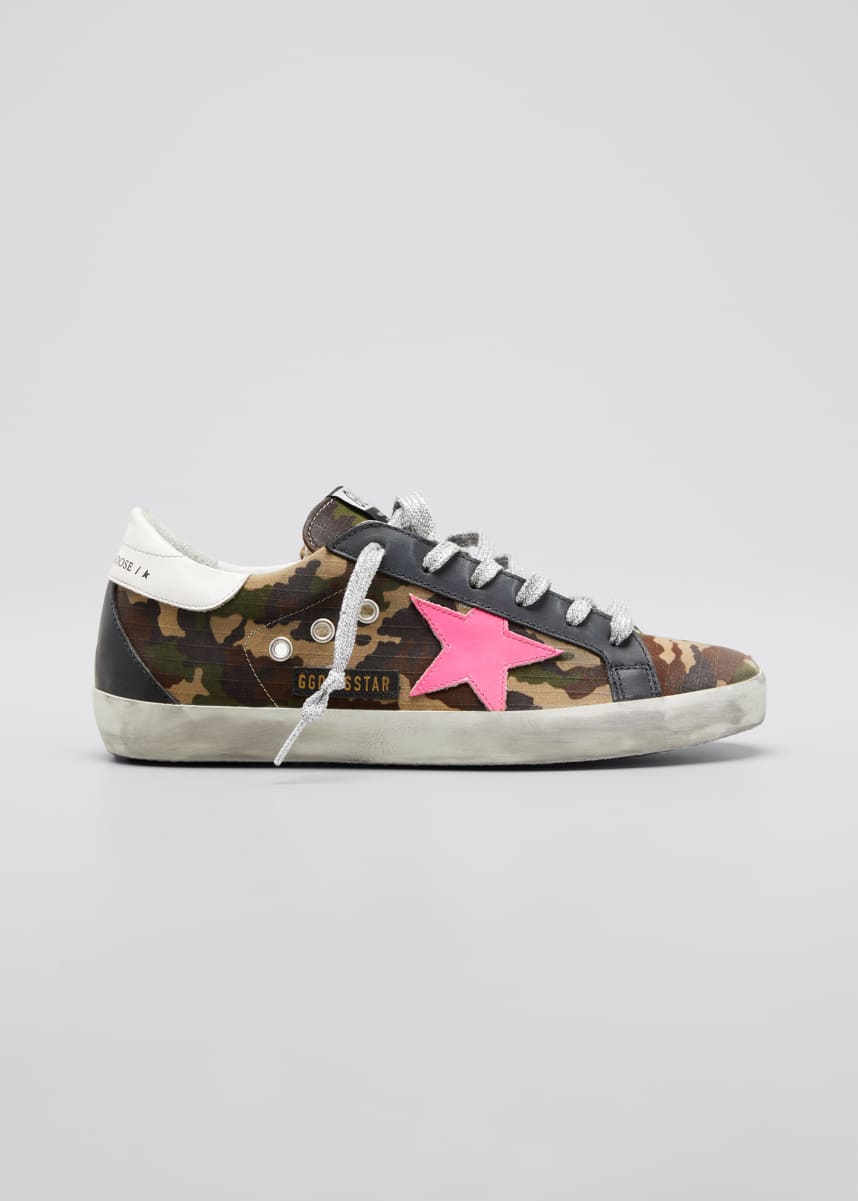 golden goose superstar camouflage print sneakers