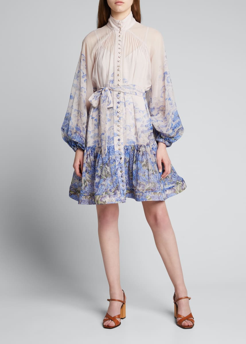 zimmermann luminous long sleeve mini