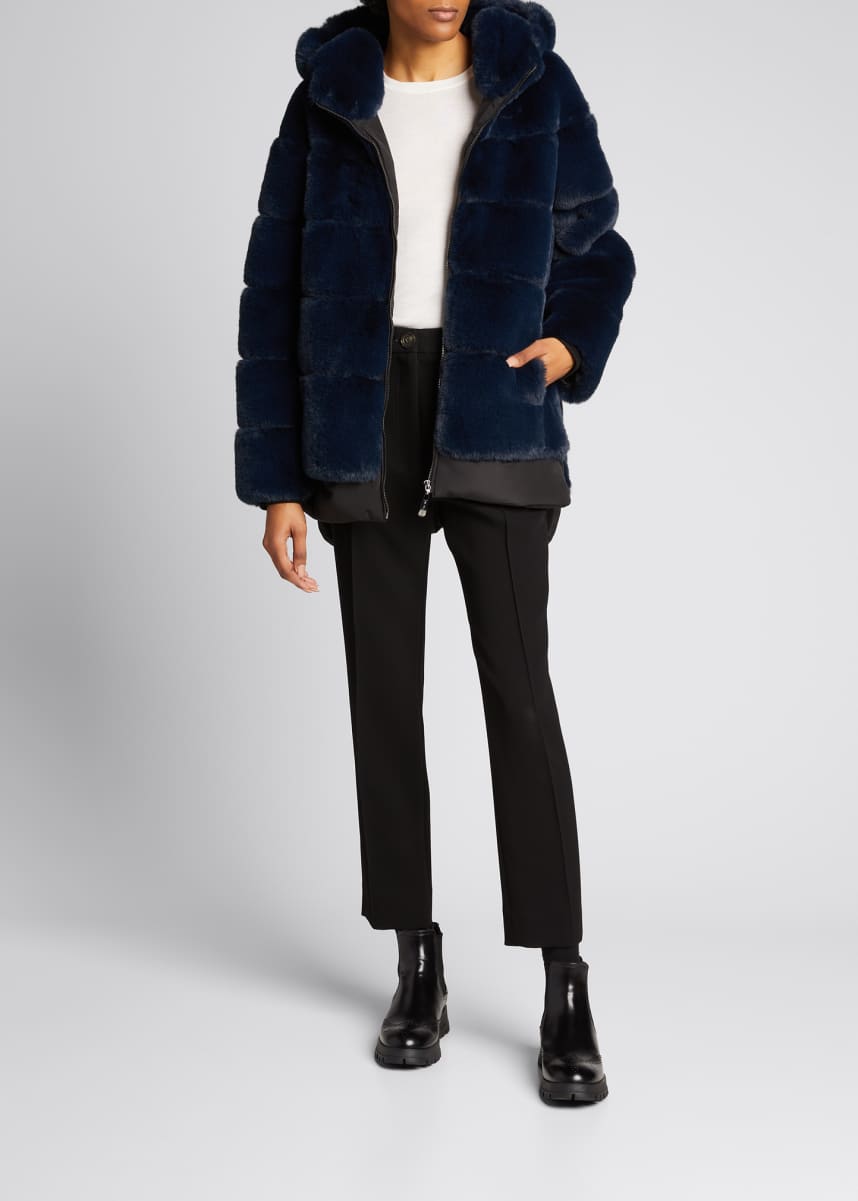 Belle fare hooded faux fur jacket clearance