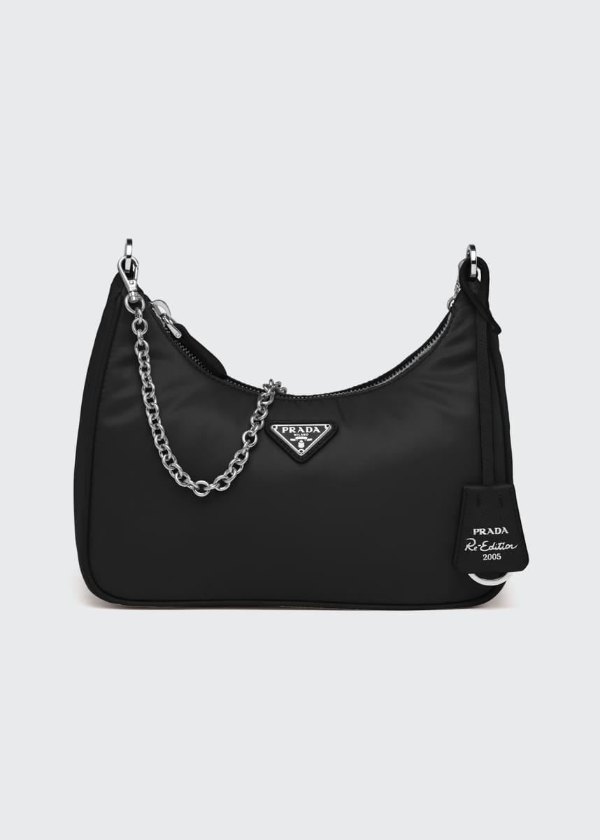 Prada nylon chain link shoulder bag clearance