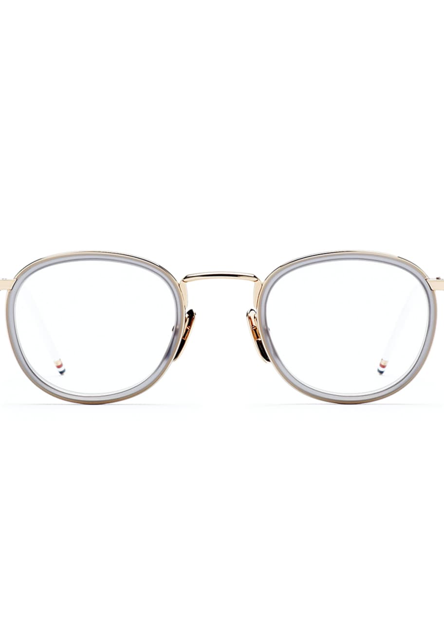 Thom Browne 12K Gold Round Vanity Glasses Bergdorf Goodman