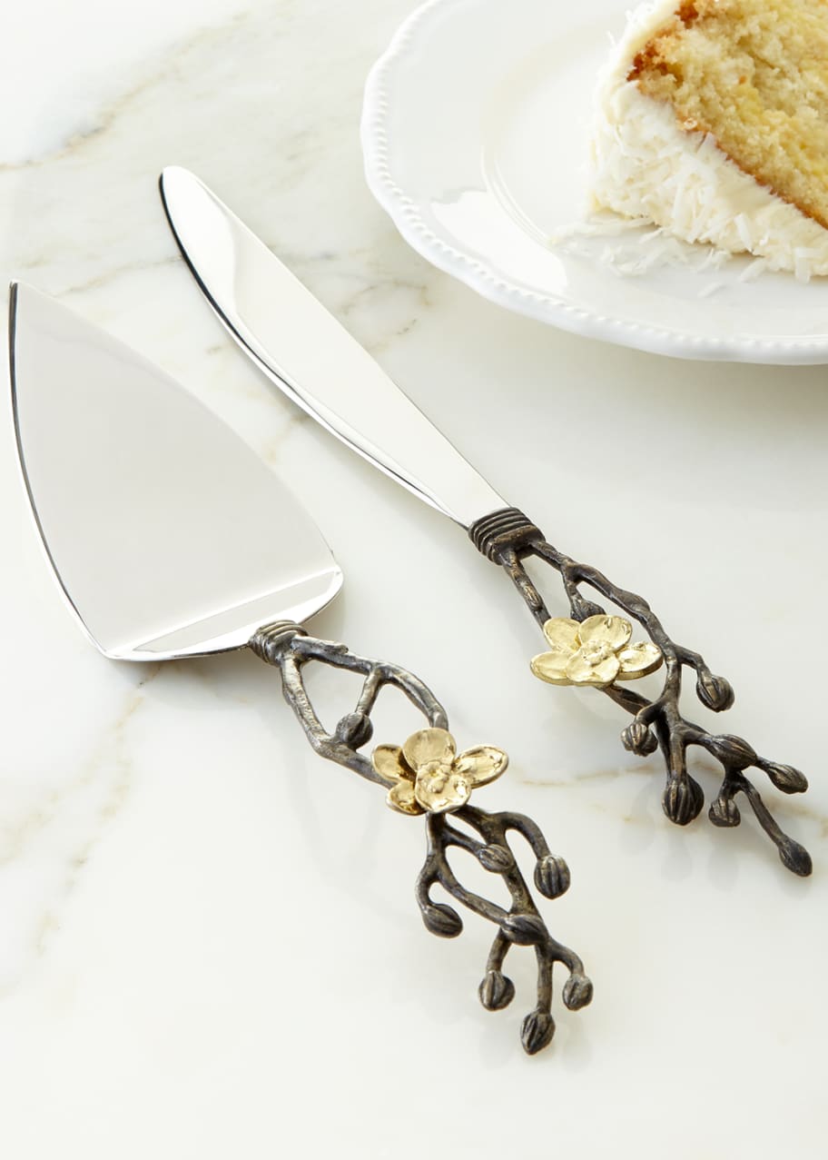 Michael Aram Gold Orchid Wedding Cake Knife & Server Bergdorf Goodman