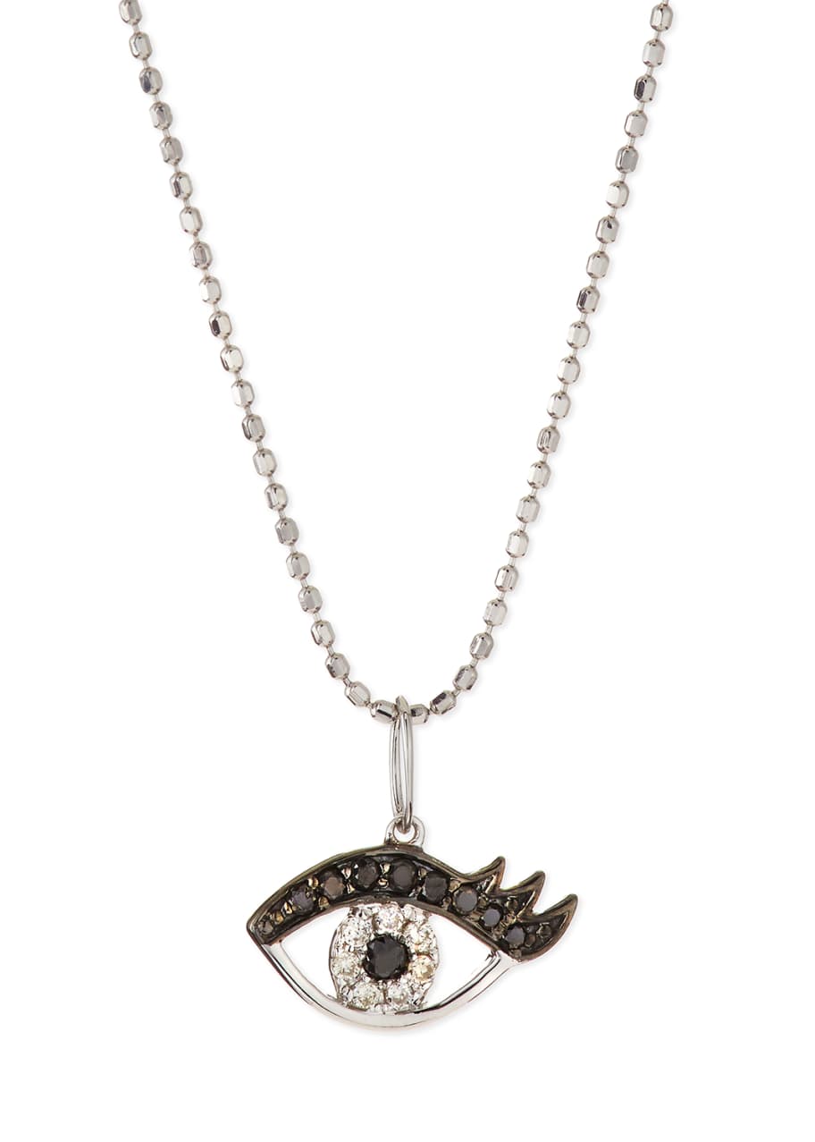 Sydney Evan 14k White Gold Eyelash Evil Eye Pendant Necklace