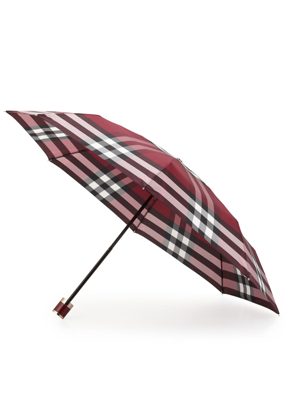 Image 1 of 1: Trafalgar Packable Check Umbrella, Plum