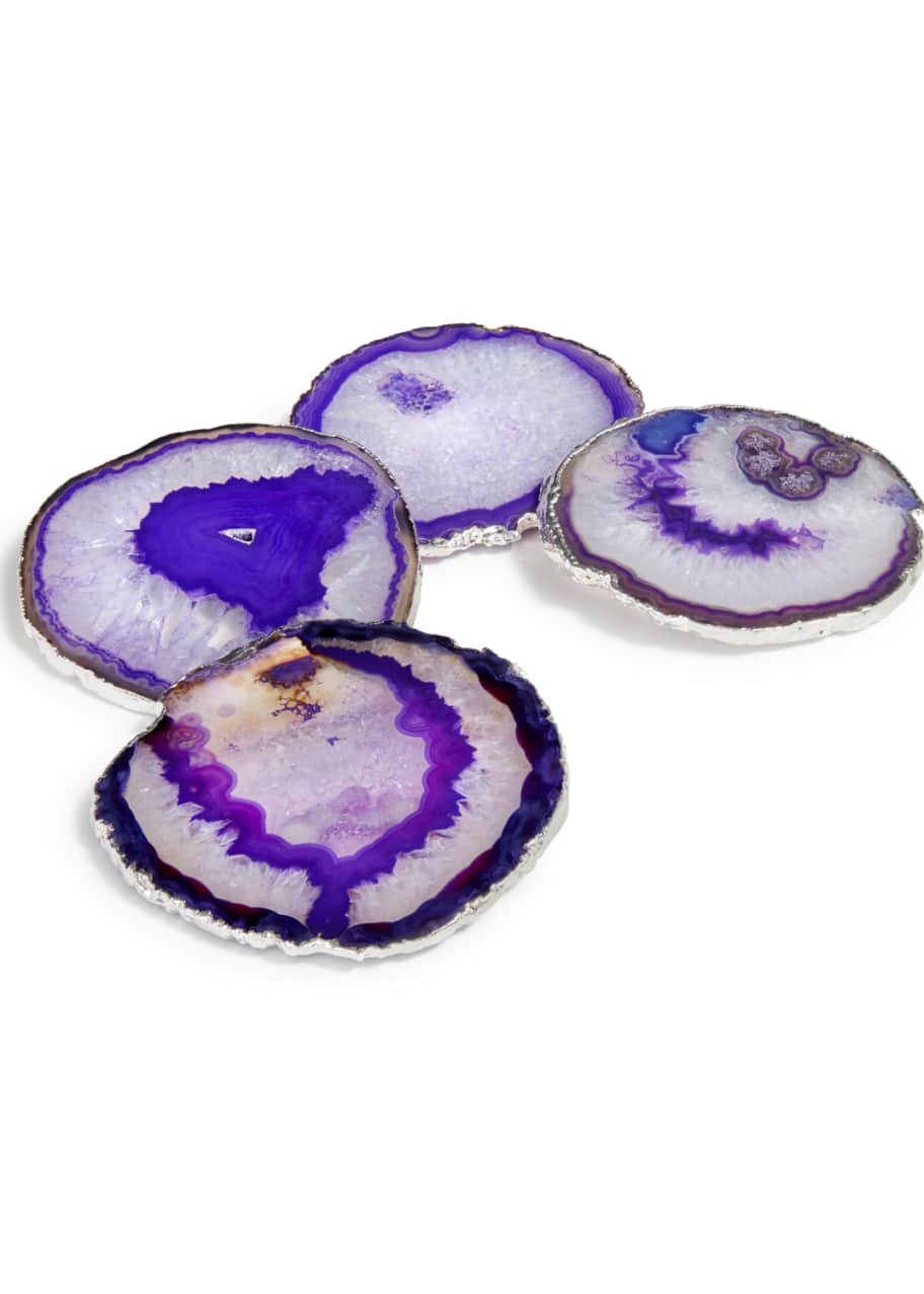 ANNA New York SilverPlated Agate Coasters Bergdorf Goodman