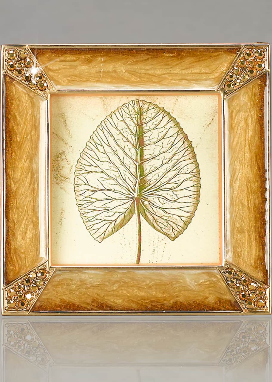 Jay Strongwater Leland Pave Corner 2" Square Picture Frame Bergdorf