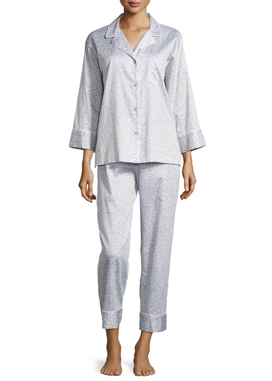 Natori Leopard-Print Cotton Two-Piece Pajama Set - Bergdorf Goodman