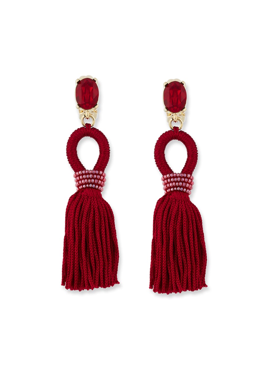 Tassel drop clip cheap on earrings