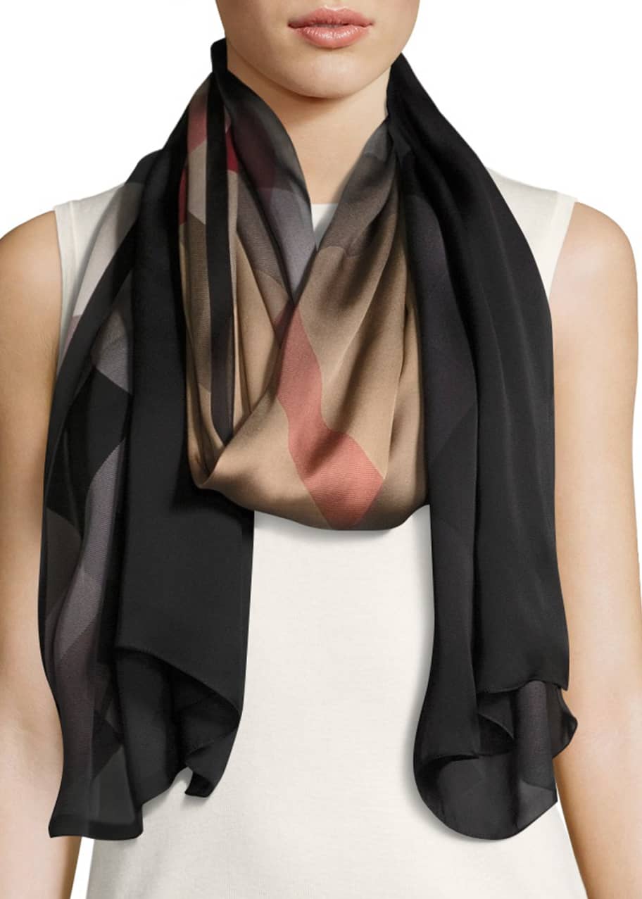 Burberry Silk Statue Skinny Scarf - Bergdorf Goodman