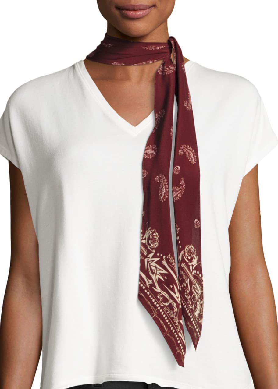 Burberry Silk Statue Skinny Scarf - Bergdorf Goodman