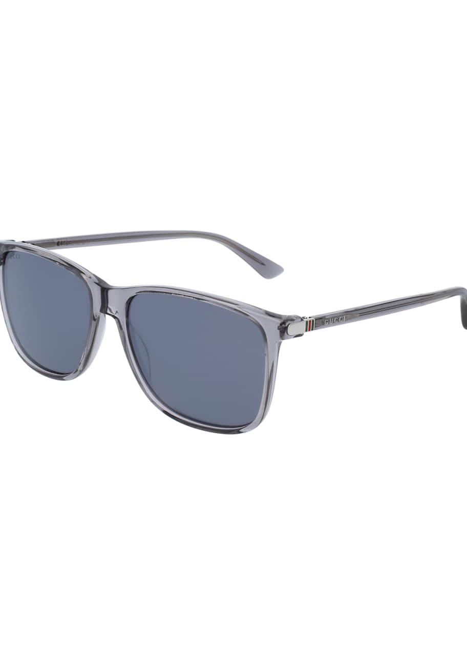 Gucci Translucent Acetate Square Sunglasses, Gray - Bergdorf Goodman