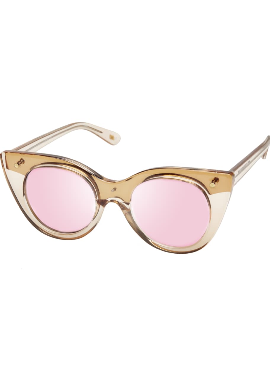 Le Specs Luxe Nefertiti Two-Tone Cat-Eye Sunglasses, Pink - Bergdorf Goodman