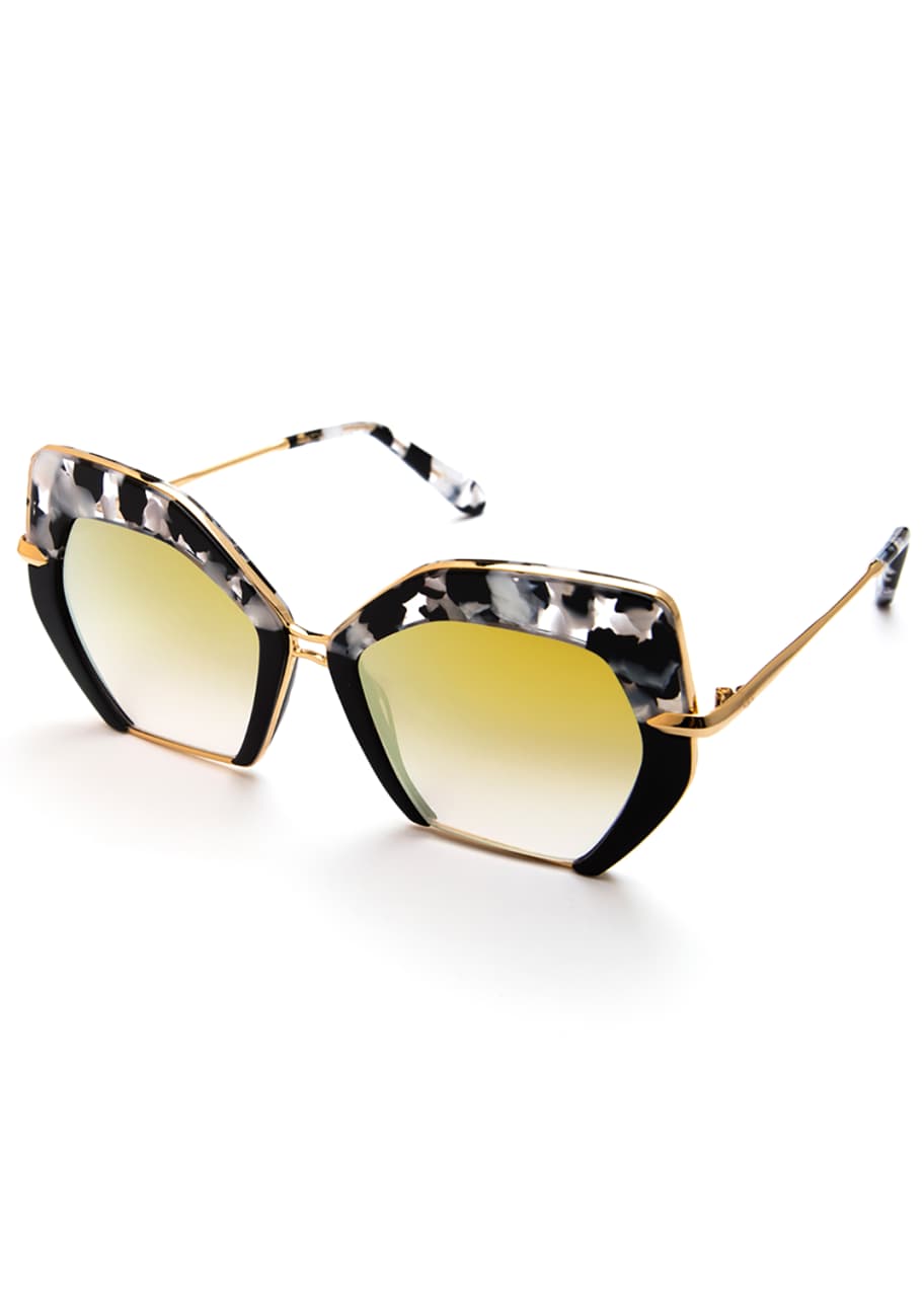 Image 1 of 1: Octavia Geometric Two-Tone Sunglasses, Black