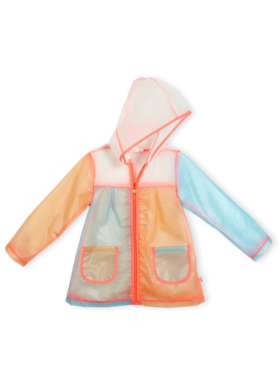 Billieblush Hooded Colorblock Raincoat Multicolor Size 4 8