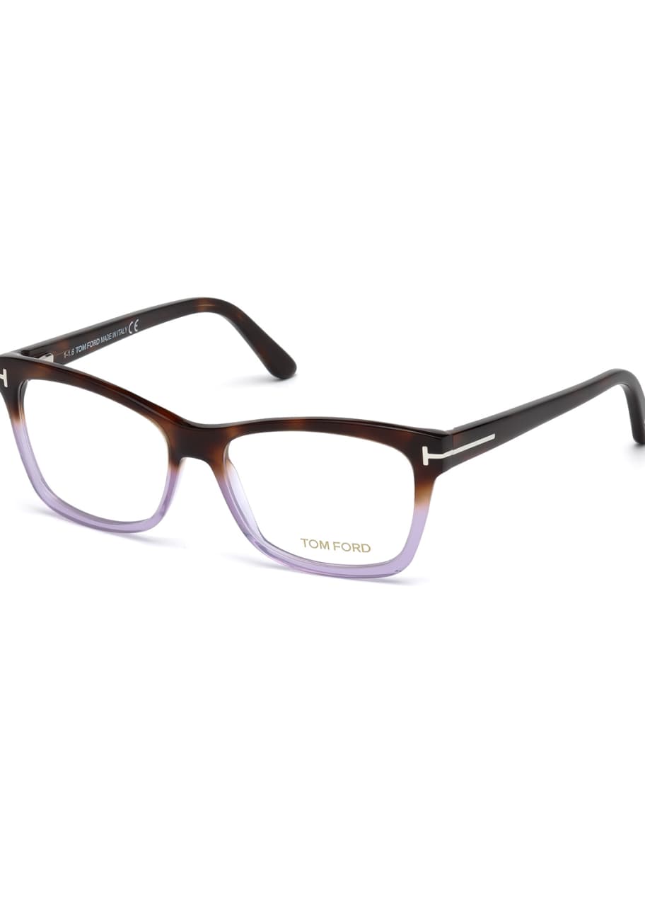 TOM FORD Square Two-Tone Optical Frames, Brown/Purple - Bergdorf Goodman