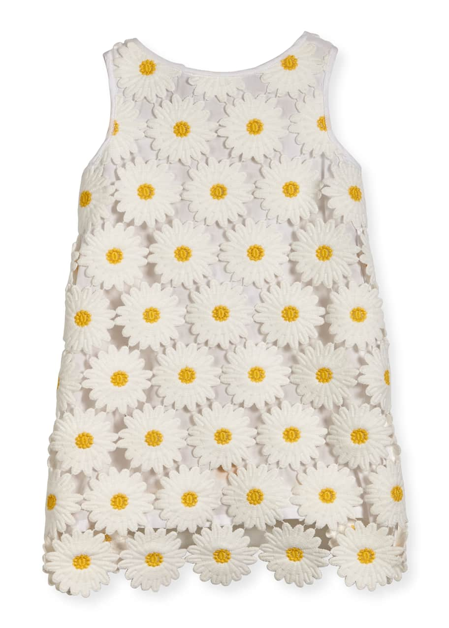 Daisy Lace Tunic Dress White/Yellow