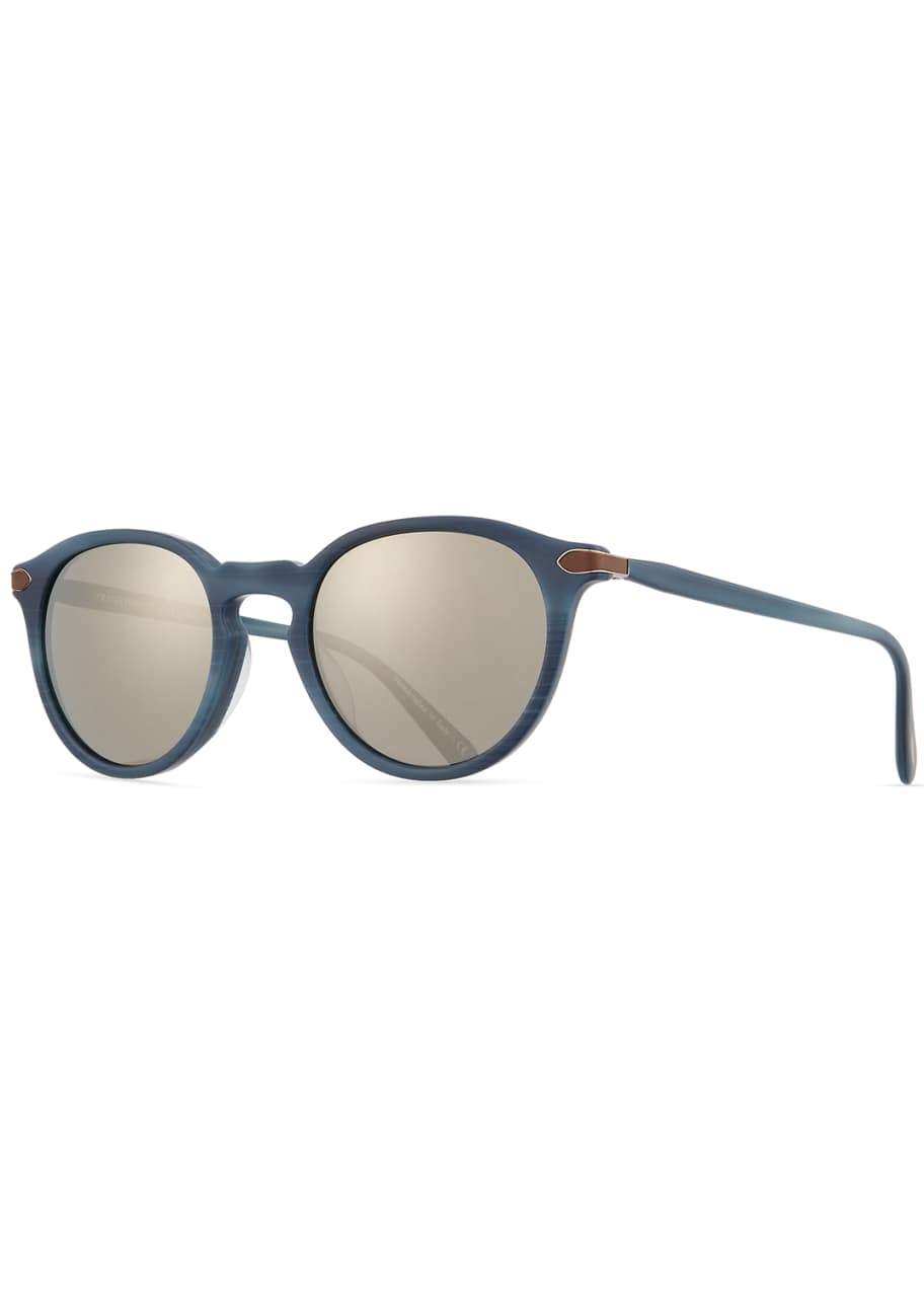 Oliver Peoples pour Berluti Men's Rue Marbeuf 52 Round Acetate Sunglasses,  Grigio/Graphite - Bergdorf Goodman