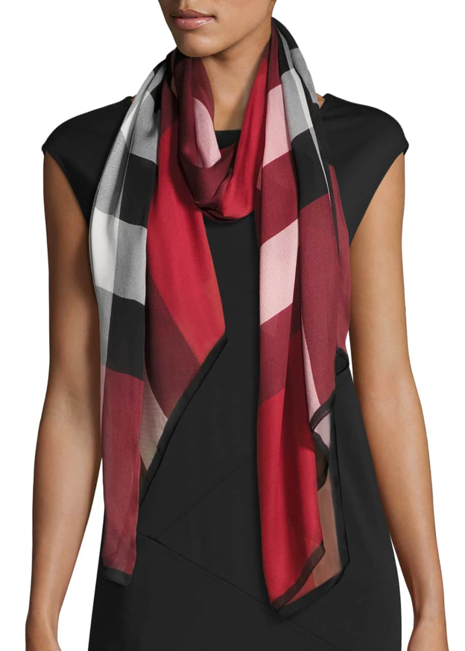 Burberry Silk Statue Skinny Scarf - Bergdorf Goodman