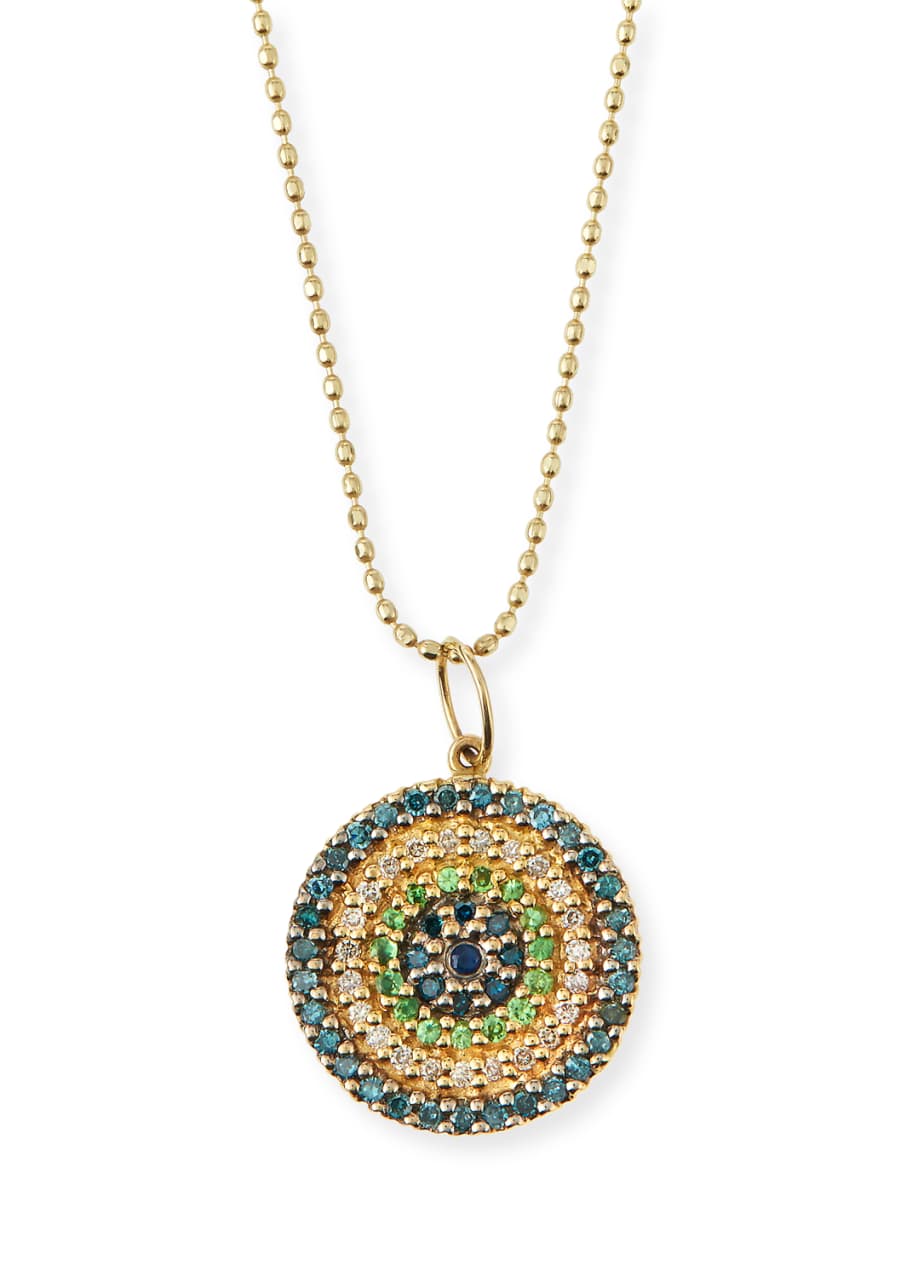 Image 1 of 1: Concentric Eye Diamond & Sapphire Necklace