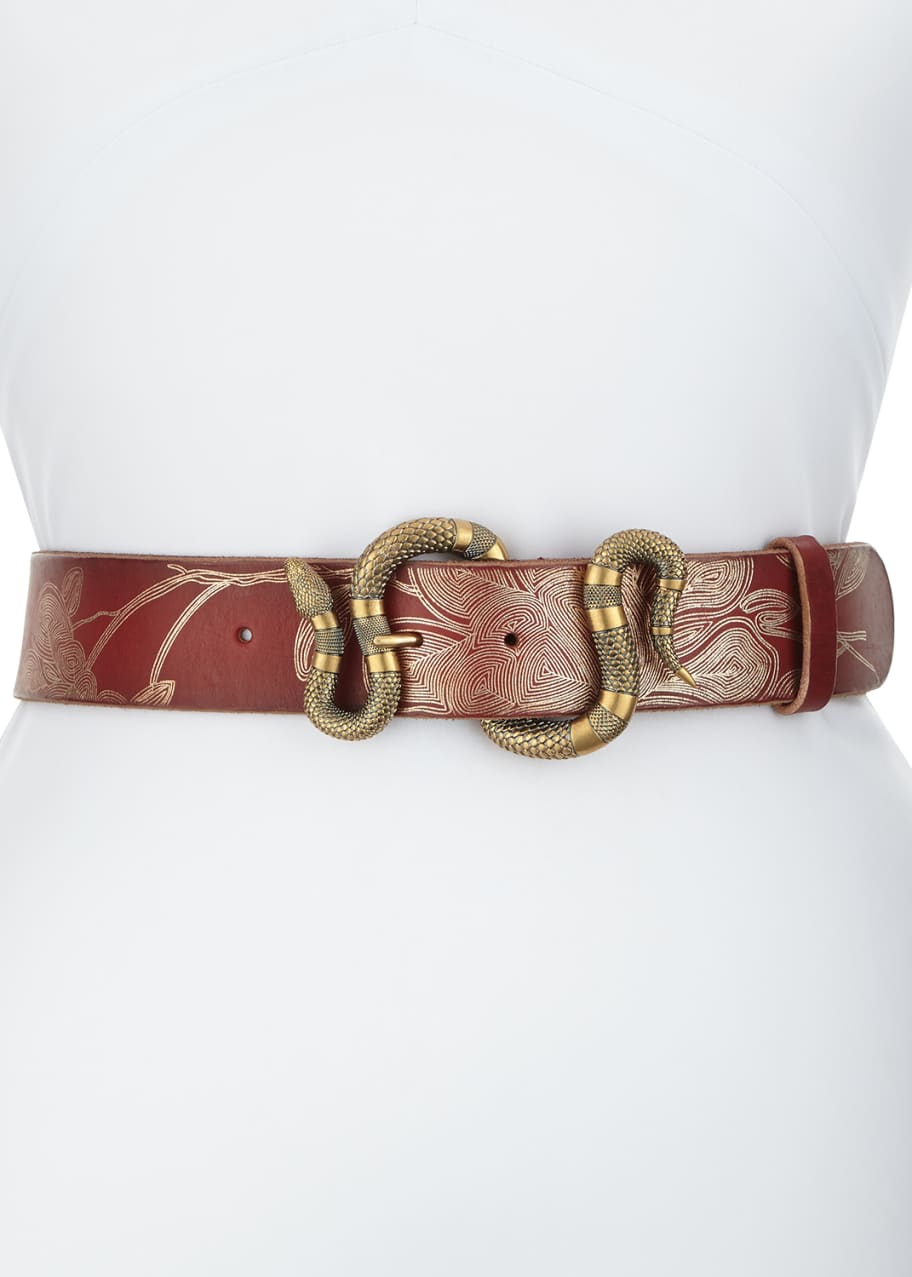 GG snake-buckle leather belt