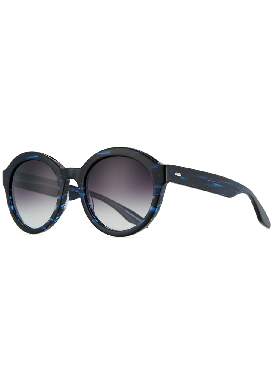 Barton Perreira Carnaby 55 Midnight Smolder Round Sunglasses - Bergdorf ...
