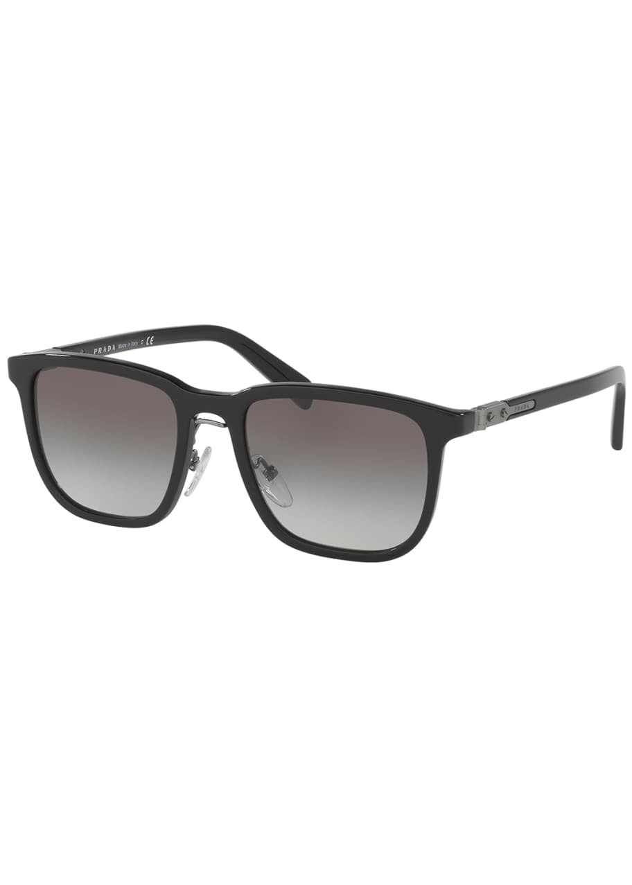 Prada Redux Men's Square Acetate Sunglasses, Black - Bergdorf Goodman