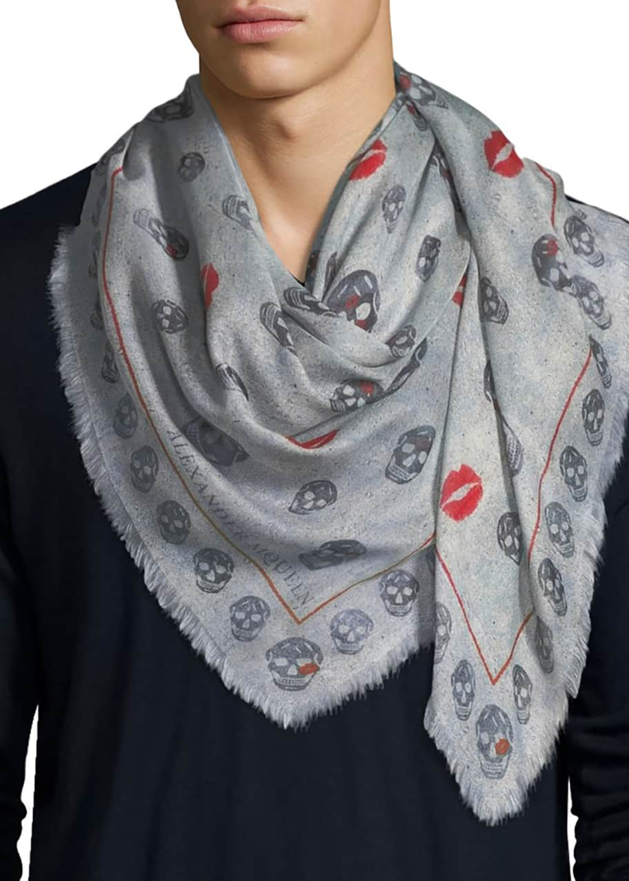 Alexander McQueen Treasure Skull Scarf Multiple colors Silk ref