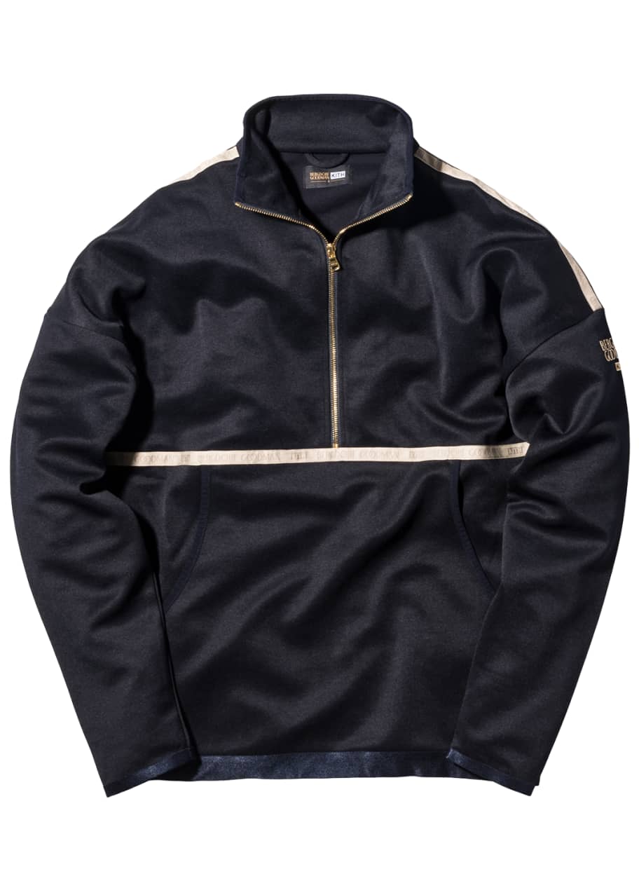 Kith Half Zip Pullover Sweatshirt Navy Bergdorf Goodman