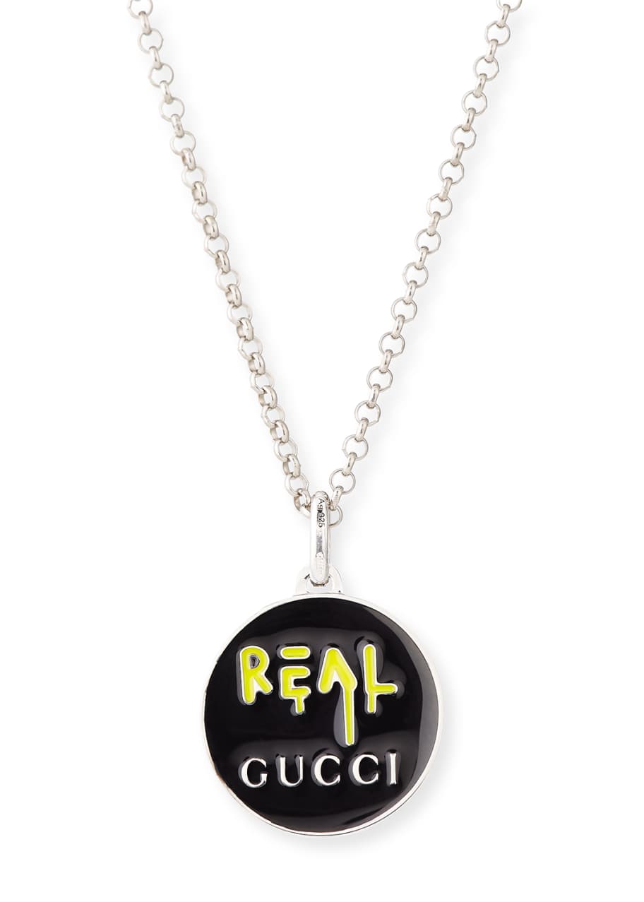 Men's gucci ghost sterling clearance silver pendant necklace