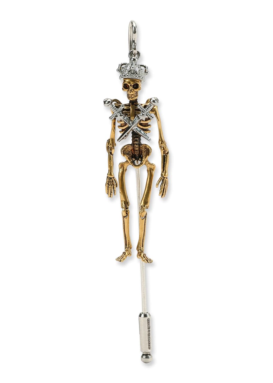 Alexander McQueen King Skeleton Lapel Pin Bergdorf Goodman