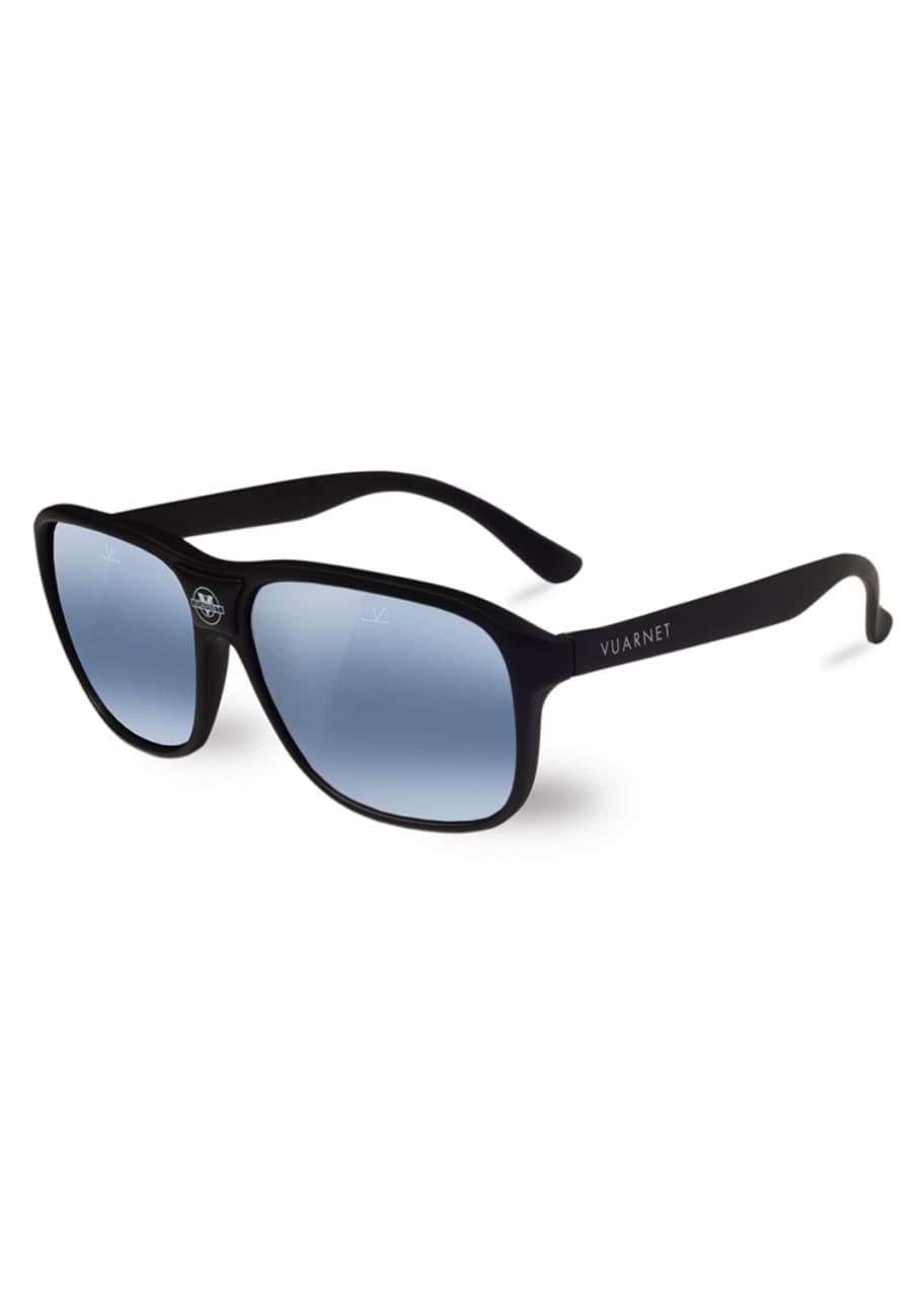 03 Acetate Pilot Polarized Sunglasses, Black Bergdorf Goodman
