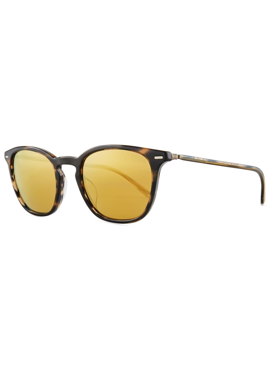 Oliver Peoples Heaton Square Acetate Sunglasses Blue Cocobolo