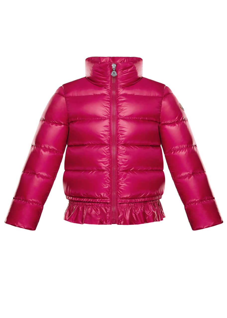 Moncler Anette Ruffle-Trim Quilted Coat, Size 8-14 - Bergdorf Goodman