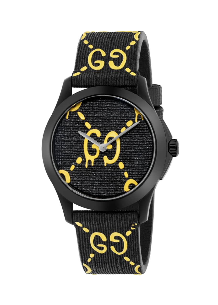 Gucci 38mm G-Timeless Watch with Rubber Strap - Bergdorf Goodman