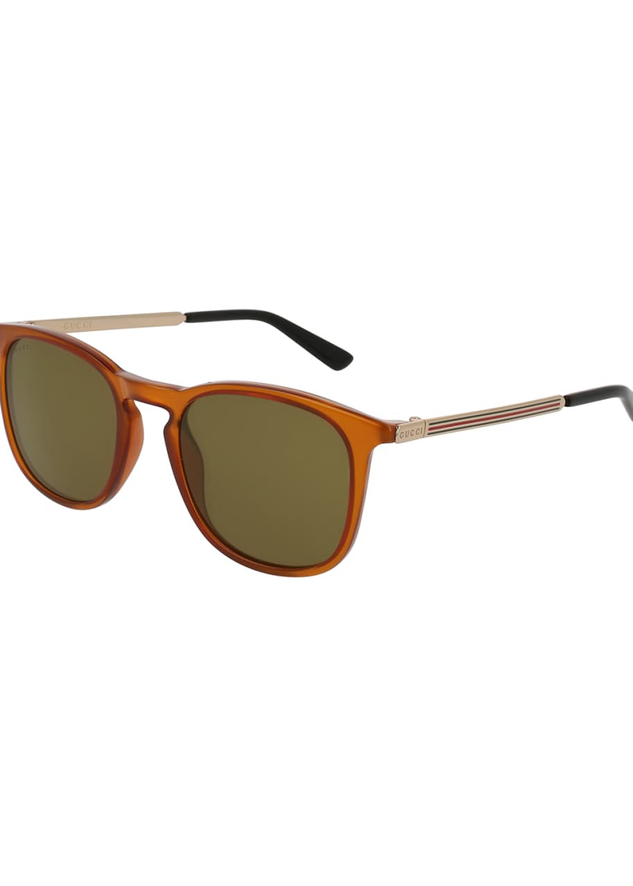 Gucci Men's Square Optyl Web Sunglasses, Yellow - Bergdorf Goodman