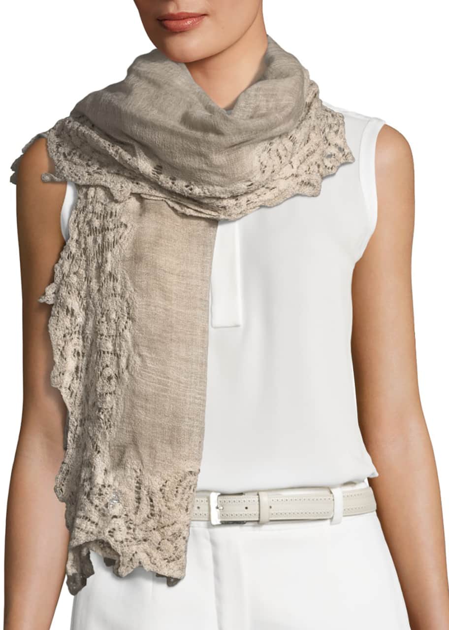 Scarf with lace sale trim