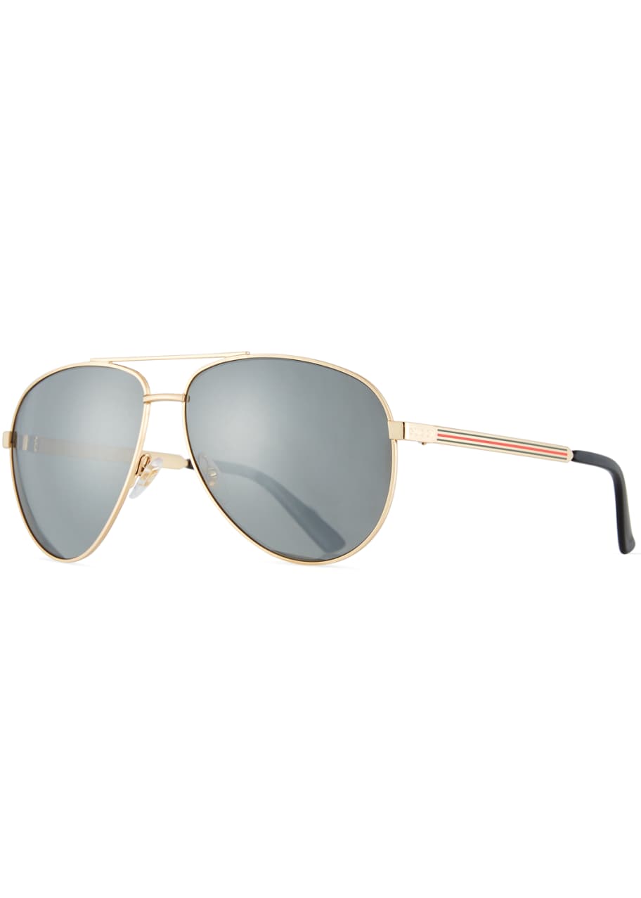 ciffer Sump Hvis Gucci Men's Aviator Sunglasses with Web - Bergdorf Goodman