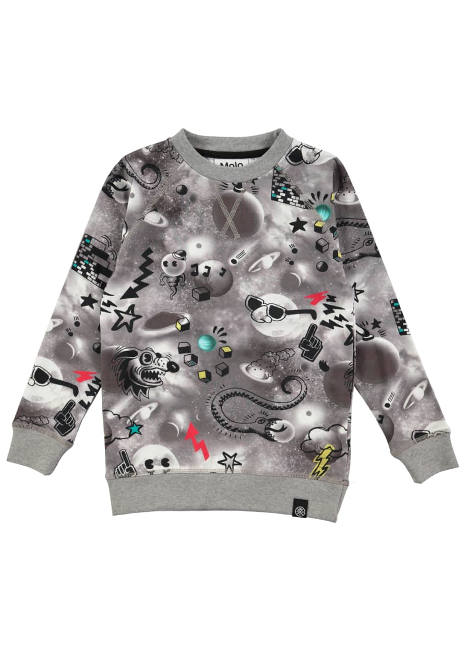 Molo Romeo Long-Sleeve Space Sweatshirt, Size 4-10 - Bergdorf Goodman