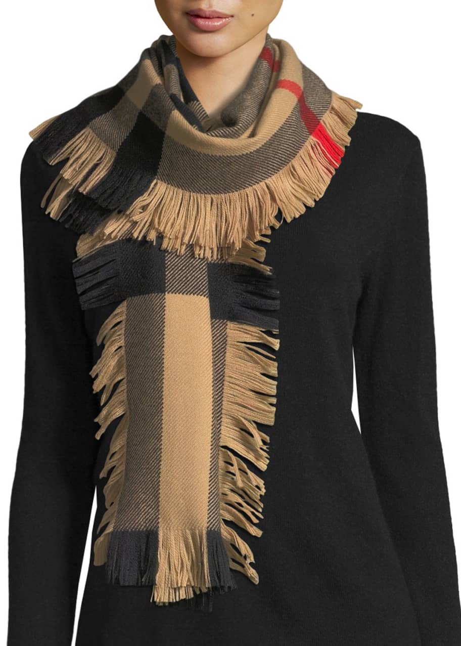 Burberry mega fringe scarf sales