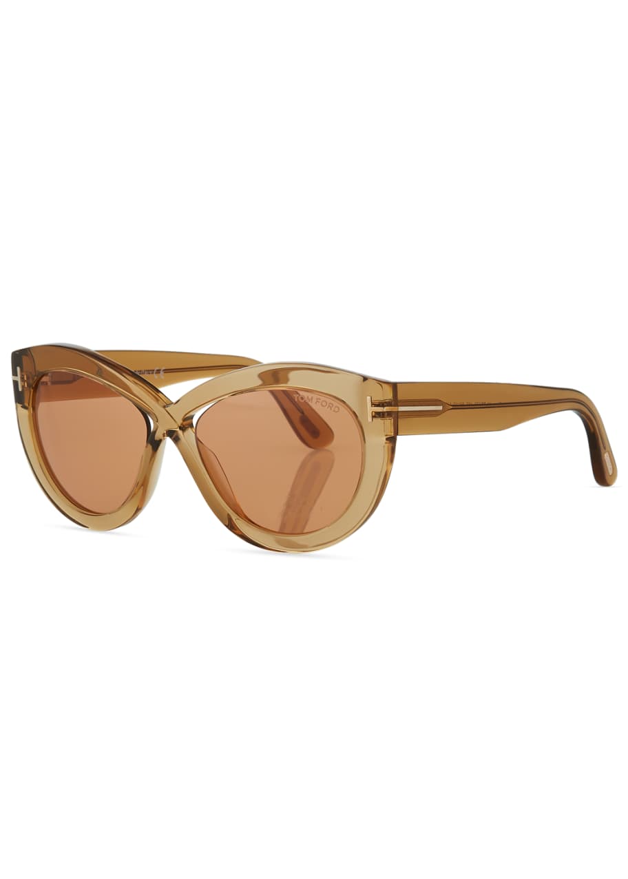 TOM FORD Diane Transparent Acetate Butterfly Sunglasses, Orange Pattern -  Bergdorf Goodman