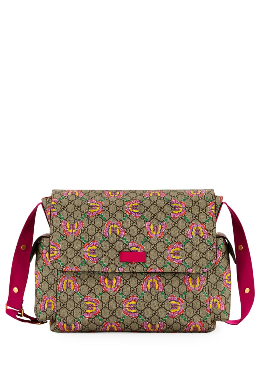 Gucci GG Supreme Canvas Butterfly Diaper Bag w/ Changing Pad - Bergdorf  Goodman