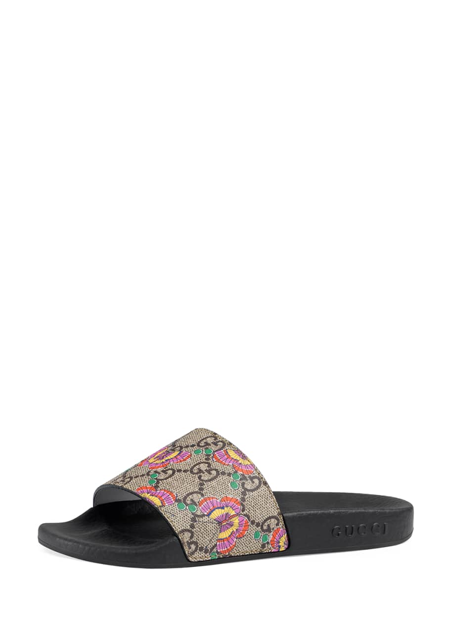Gucci Pursuit Butterfly-Print GG Supreme Slide Sandals, Kids' Sizes 10T-2Y  - Bergdorf Goodman