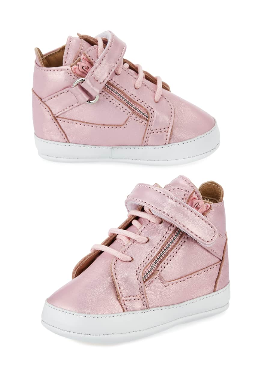 Giuseppe Zanotti Kids Unisex Metallic Leather High Top Sneakers