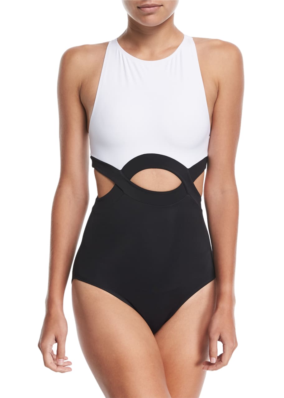 OYE Swimwear Elvan High Neck Cutout One Piece Swimsuit Bergdorf Goodman