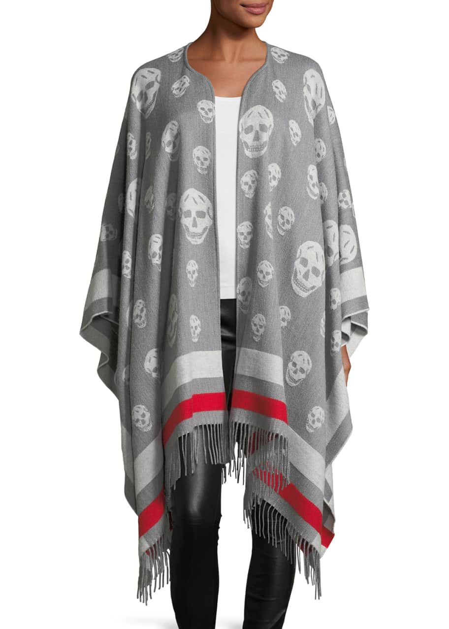 Alexander McQueen Big Skull Wool Cashmere Cape Bergdorf Goodman