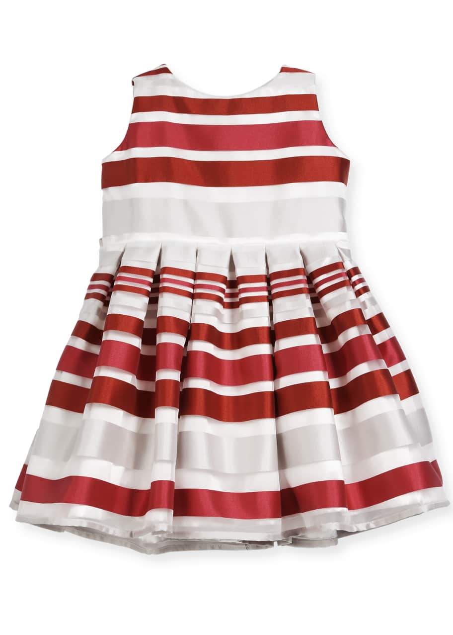 Image 1 of 1: Satin Stripe Dress, Size 12-18 Months
