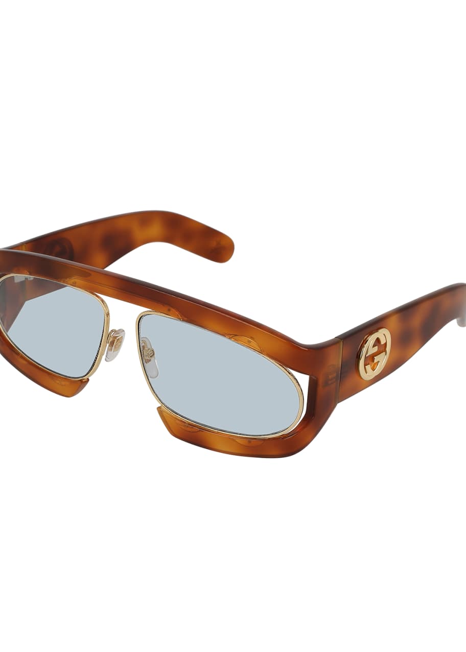 Gucci Runway Vintage Acetate Rectangle GG Sunglasses Bergdorf