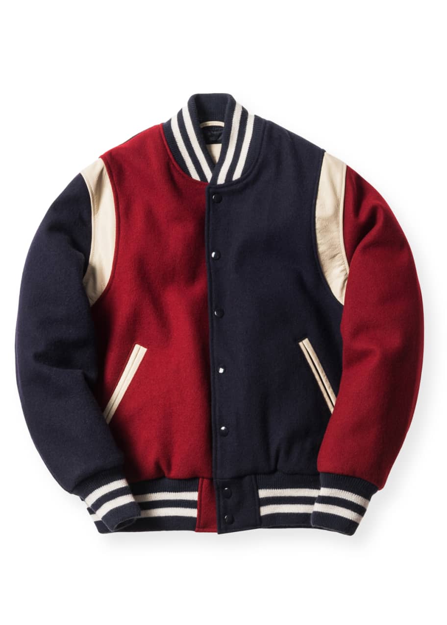 Kith Varsity Jacket, Forest/Navy/Burgundy - Bergdorf Goodman