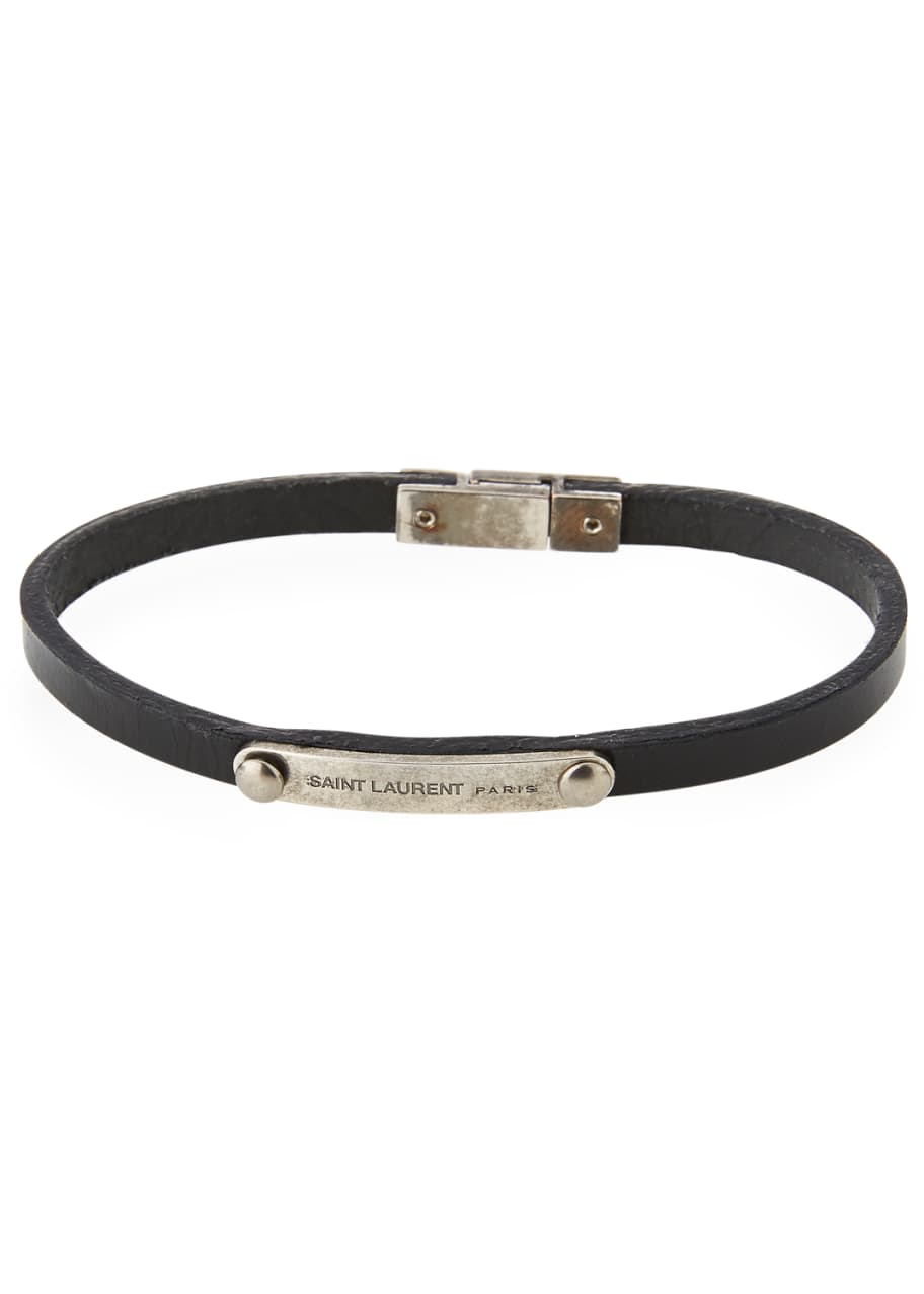 Saint Laurent Men s Magnet Clasp Leather Bracelet Bergdorf Goodman