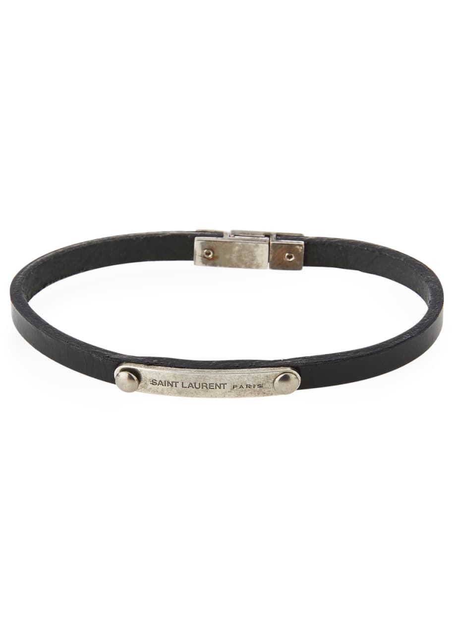 Saint Laurent logo-plaque Bangle Bracelet - Black